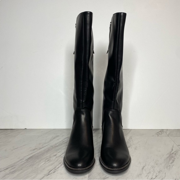 New! Franco Sarto Becks Faux Leather Black Riding Boot 7 1/2 - Picture 2 of 12